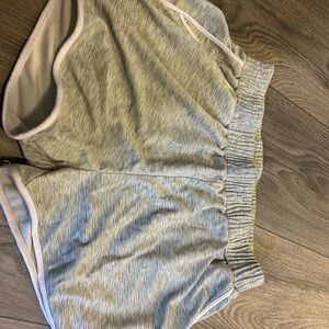 Gray Athletic Shorts with White Trim